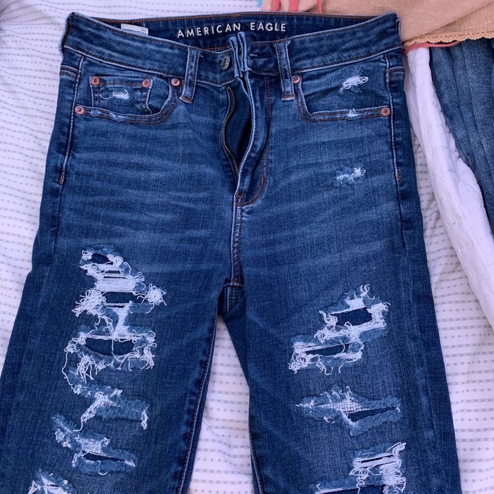 american eagle - super high rise and stretchy jeans